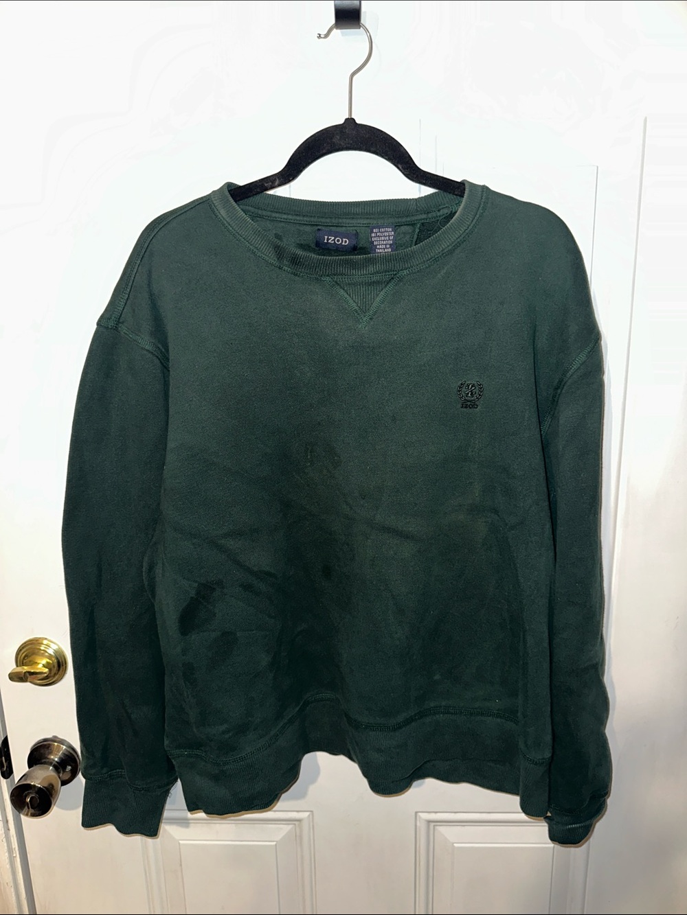 Izod Men's Dark Green Crewneck Sweatshirt